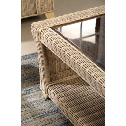 Desser Clifton Natural Rattan Coffee Table - Size: 56 x 94 x 47cm - Cream - Wilko - thumbnail 4