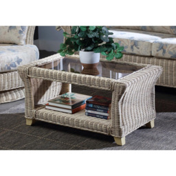 Desser Clifton Natural Rattan Coffee Table - Size: 56 x 94 x 47cm - Cream - Wilko - thumbnail 7