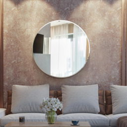Bevelled Glass Mirror 110 x 110cm - Black - MirrorOutlet - Wilko - thumbnail 3