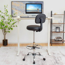 Costway Ergonomic Drafting Chair with Backrest and Adjustable Footrest - Size: 63 x 56 x 31cm - Black - Wilko - thumbnail 5