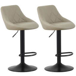 Stanley Brown Height Adjustable Kitchen Bar Stool with Footrest Set of 2 - MCC - Wilko - thumbnail 3