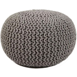 Kaikoo Knitted Grey Knitted Pod Pouffe - Size: 50  x 35  x 50cm - Wilko - thumbnail 3
