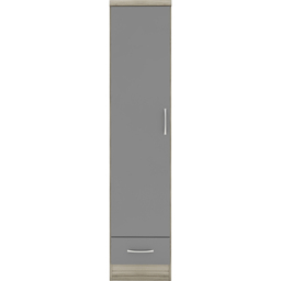 Seconique Nevada Single Door Single Drawer Grey and Light Oak Wardrobe - Size: Single Door, Single Drawer - Wilko - thumbnail 6