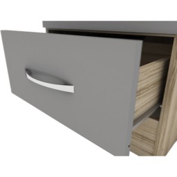 Seconique Nevada Single Door Single Drawer Grey and Light Oak Wardrobe - Size: Single Door, Single Drawer - Wilko - thumbnail 4