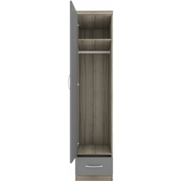 Seconique Nevada Single Door Single Drawer Grey and Light Oak Wardrobe - Size: Single Door, Single Drawer - Wilko - thumbnail 7