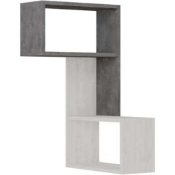 Decortie Part Single Shelf 2 Cube Retro Grey and Ancient White Corner Bookcase - Size: 1 Shelf - Multi - Wilko - thumbnail 3