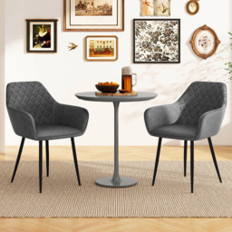 Costway Set of 2 Grey Upholstered Dining Chair - Wilko - thumbnail 1