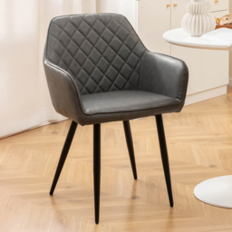 Costway Set of 2 Grey Upholstered Dining Chair - Wilko - thumbnail 4