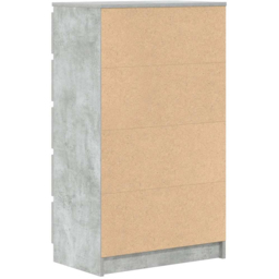 vidaXL 5 Drawer Concrete Grey Bedside Cabinet - Wilko - thumbnail 7