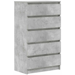vidaXL 5 Drawer Concrete Grey Bedside Cabinet - Wilko - thumbnail 3