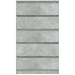 vidaXL 5 Drawer Concrete Grey Bedside Cabinet - Wilko - thumbnail 5