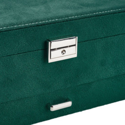 Living and Home 3 Tier Dark Green Velvet Jewellery Case with Lock - Size: 11 x 24 x 17cm - Wilko - thumbnail 6