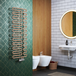 Terma Swale Bright Copper Heated Towel Rail 1746 BTU 1244 x 465mm - Size: 124.4 x 46.5 x 7.8cm - Gold - Wilko - thumbnail 7