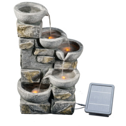 Teamson Home Solar 4-Tier Flowing Bowls Fountain with Power Storage - Size: 68.6 x 30.5 x 43.2cm - Multi - Wilko - thumbnail 4