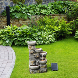 Teamson Home Solar 4-Tier Flowing Bowls Fountain with Power Storage - Size: 68.6 x 30.5 x 43.2cm - Multi - Wilko - thumbnail 7