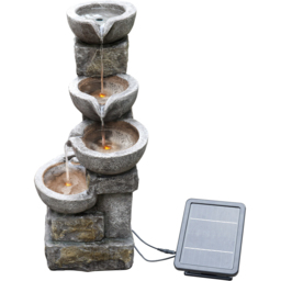 Teamson Home Solar 4-Tier Flowing Bowls Fountain with Power Storage - Size: 68.6 x 30.5 x 43.2cm - Multi - Wilko - thumbnail 6