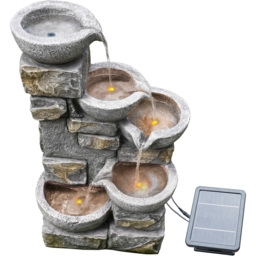 Teamson Home Solar 4-Tier Flowing Bowls Fountain with Power Storage - Size: 68.6 x 30.5 x 43.2cm - Multi - Wilko - thumbnail 5