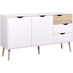 Florence 2 Door 3 Drawer White and Oak Sideboard - Size: 39.1 x 147.2 x 81.7cm - Furniture to Go - Wilko - thumbnail 3