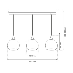Milagro Monte Silver Pendant Lamp 230V - Size: 20 x 60 x 90cm - Wilko - thumbnail 7