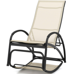 Costway Beige 2 in 1 Rocking Outdoor Lounge Chair - Size: 92 x 59 x 18cm - Cream - Wilko - thumbnail 4