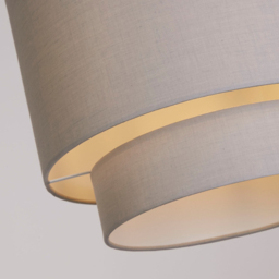 Lighting Collection Alina Light 2 Tier Grey Cotton Drum Ceiling Shade - Size: 22.5 x 0 x 30cm - Wilko - thumbnail 5