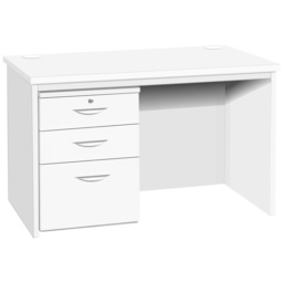 R White Cabinets 3 Drawer Home Office Desk with Hutch White - Size: 72.8 x 120 x 70cm - Wilko - thumbnail 3