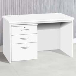 R White Cabinets 3 Drawer Home Office Desk with Hutch White - Size: 72.8 x 120 x 70cm - Wilko - thumbnail 1