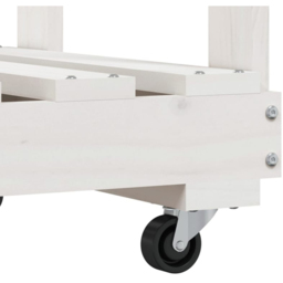 vidaXL White Solid Pine Wood Log Holder with Wheels 76.5 x 40 x 108cm - Size: 108 x 76.5 x 40cm - Wilko - thumbnail 7