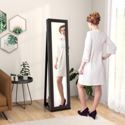 Costway Coffee Mirrored Jewellery Armoire - Size: 38 x 38 x 157cm - Brown - Wilko - thumbnail 6