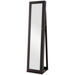 Costway Coffee Mirrored Jewellery Armoire - Size: 38 x 38 x 157cm - Brown - Wilko - thumbnail 1