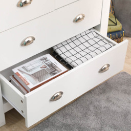 FurnitureHMD 4 Drawer White and Oak Effect Wooden Chest of Drawers - Wilko - thumbnail 5