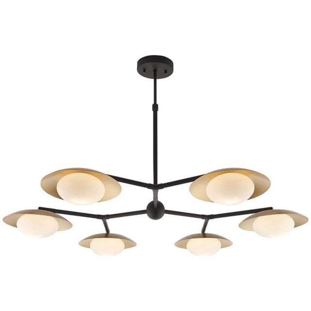 Merano Tivoli Gold and Dark Bronze 6 Light Ceiling Semi Flush - Size: 85 x 85 x 73cm - Wilko - image 1