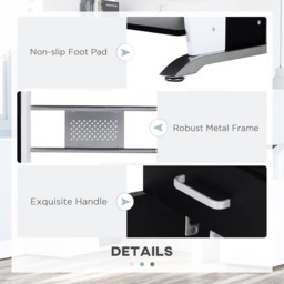 Portland Computer Desk with Sliding Tray White and Black - Size: 100 x 52 x 75cm - Wilko - thumbnail 5