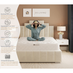 DS Living Glacier Nightfall Small Double Gel Enhanced Bonnell Spring Mattress - White - Wilko - thumbnail 7