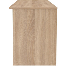 Crowndale Milan Single Drawer 5 Shelf White Gloss and Bardolino Oak Wide TV Unit Ready Assembled - Size: 50 x 144 x 39cm - White Gloss & Bardolino Oak - thumbnail 7