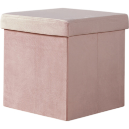 Home Source Sofia Blush Pink Velvet Square Folding Storage Ottoman - Size: 38 x 100 x 38cm - Wilko - thumbnail 3