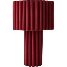 ValueLights Lenny Burgundy Wine Drum Lamp Shade Ribbed Full Fabric LED Table Lamp - Size: 35.5 x 23 x 23cm - Red - Wilko - thumbnail 1