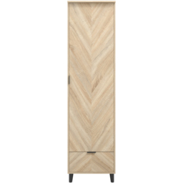 Stockholm Chevron Single Door Single Drawer Sonoma Oak Wardrobe - Size: Single Door, Single Drawer - Wood - LPD Home - Wilko - thumbnail 5