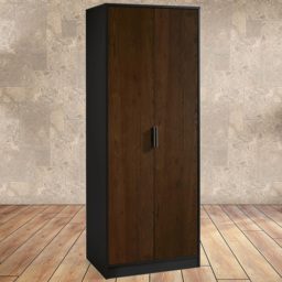 Julian Bowen Alba 2 Door Walnut and Black Wardrobe - Brown - Wilko - thumbnail 1