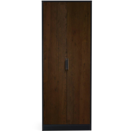 Julian Bowen Alba 2 Door Walnut and Black Wardrobe - Brown - Wilko - thumbnail 4