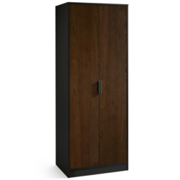 Julian Bowen Alba 2 Door Walnut and Black Wardrobe - Brown - Wilko - thumbnail 3