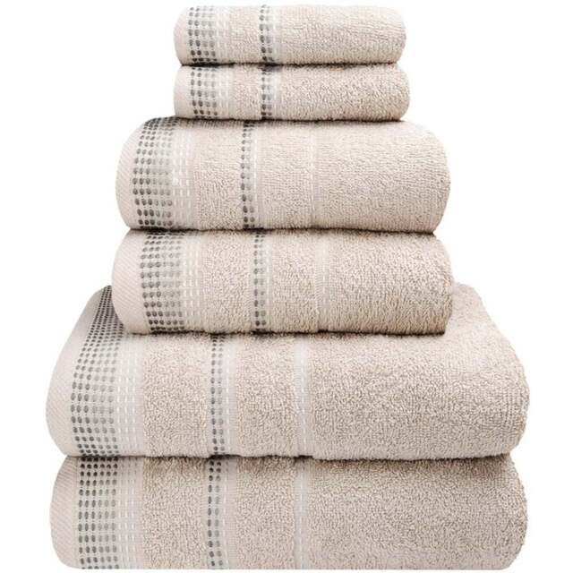 Rapport Home Berkley Embroidered Super Soft Pure Cotton Natural Face Towel - Cream - Wilko - image 1