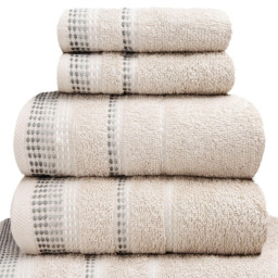 Rapport Home Berkley Embroidered Super Soft Pure Cotton Natural Face Towel - Cream - Wilko - thumbnail 3