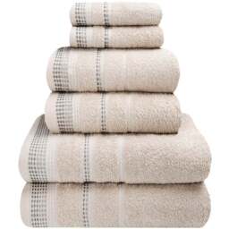Rapport Home Berkley Embroidered Super Soft Pure Cotton Natural Face Towel - Cream - Wilko - thumbnail 1