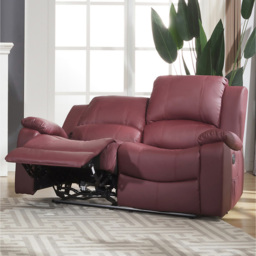 Glendale 2 Seater Burgundy Bonded Leather Electric Recliner Sofa - Red - Artemis Home - Wilko - thumbnail 3