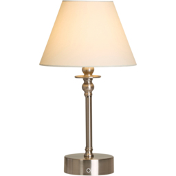 Lighting Collection Brushed Silver Rechargeable LED Table Lamp - Size: 42.5 x 24 x 24cm - Satin Nickel - Wilko - thumbnail 4