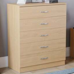 Vida Designs Riano 5 Drawer Pine Chest of Drawers - Brown - Wilko - thumbnail 1