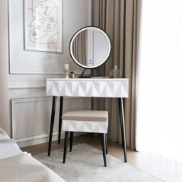 CARME Home Montana White and Black Padded Velvet Storage Stool - Size: 21 x 38 x 47cm - Wilko - thumbnail 6