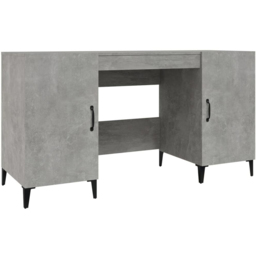 vidaXL 2 Door Computer Desk Concrete Grey and Black - Size: 75 x 140 x 50cm - Wilko - thumbnail 3