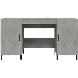 vidaXL 2 Door Computer Desk Concrete Grey and Black - Size: 75 x 140 x 50cm - Wilko - thumbnail 6